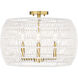 Ellie 4 Light 19 inch Modern Brushed Gold Semi-Flush Ceiling Light